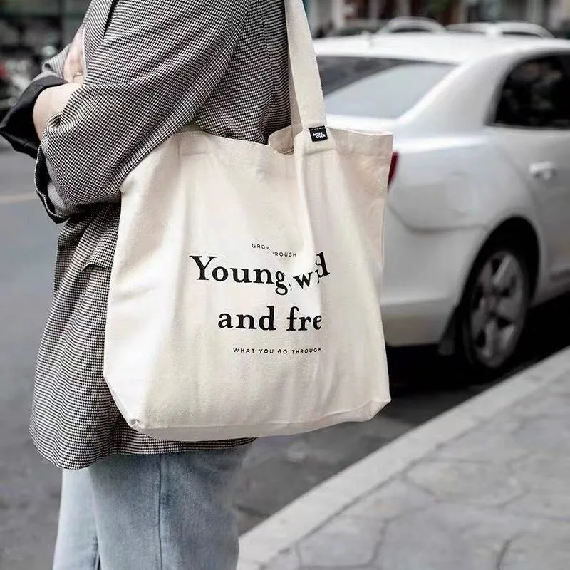 Customized Logo Organic Shopping Bag Natural Canvas Bag Original Cotton Bag with Logo