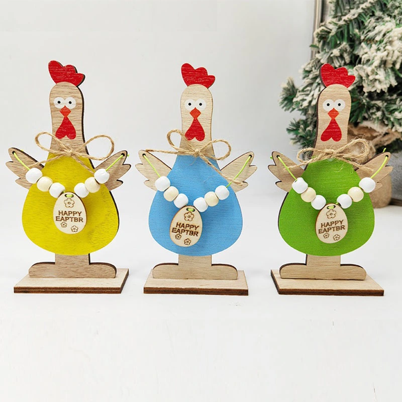 Wooden Decoration Easter Crafts Rabbit Ornaments Party Wooden Crafts