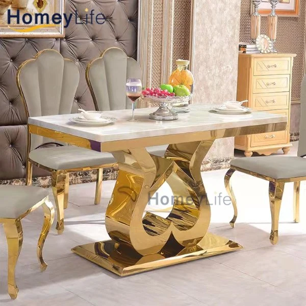 Foshan Fabrik Herstellung Moderne Möbel Großhandel/Lieferant Kommerzielle Luxus Esstisch Und 6 Dining Restaurant Chair