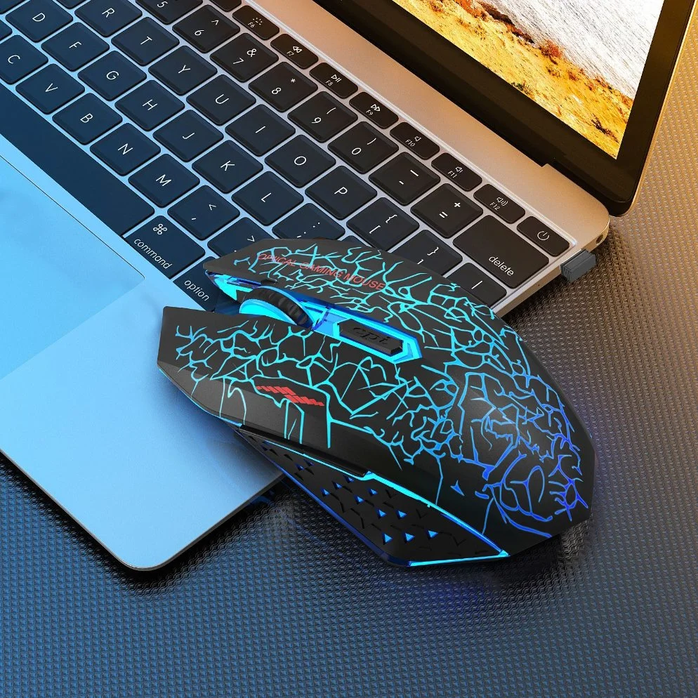 Fabricante de Peças de Computador Novo Laptop Mouse óptico sem fio em silêncio Light-Emitting Mouse para jogos coloridos OEM