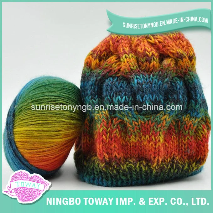 Anel de fantasia de fibras de nylon personalizados lã acrílica lado tricotar