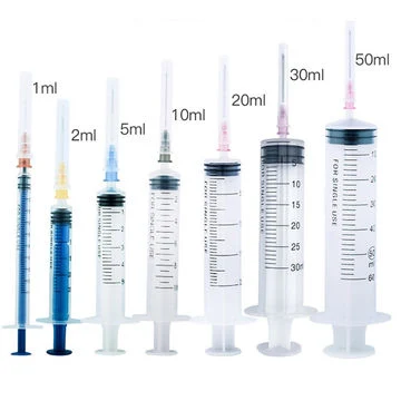 محقنة قابلة للاستخدام مع/بدون الإبرة من 3 أجزاء من FDA&amp;CE Luer Lock