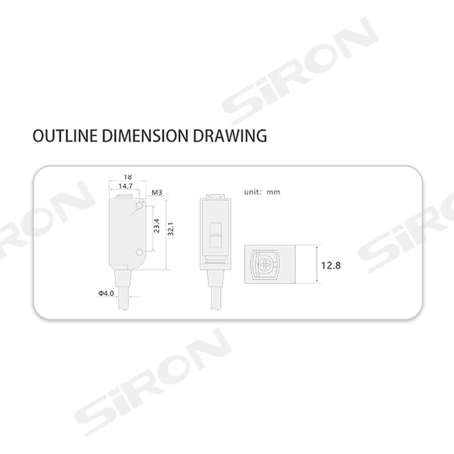 Siron K012 Sensores fotoeléctricos de alimentación de la fábrica de 650 nm de luz roja del sensor óptico de reflexión difusa del sensor de célula fotoeléctrica