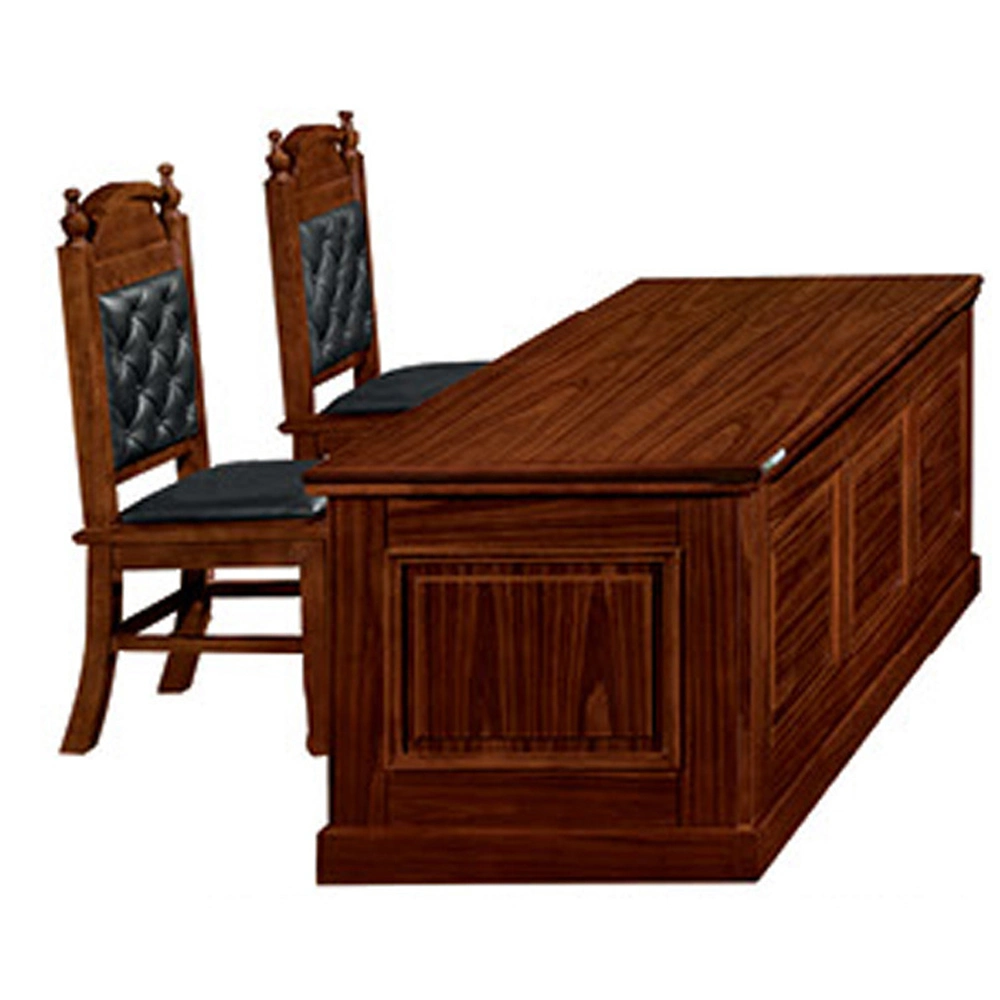 High Back Luxury Wood Veneer Court Furniture Project Judge Table and Chair