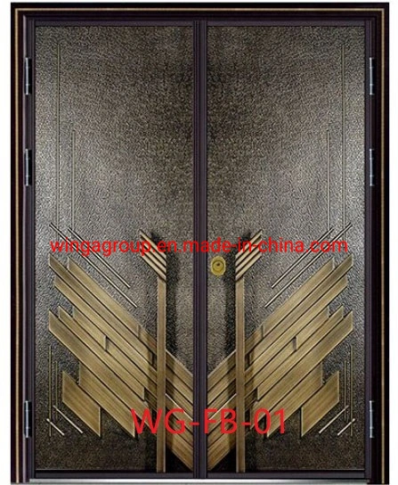 Luxurious Villa Bullet Proof Security Steel Copper Cast Board Door Wg-Fb-32