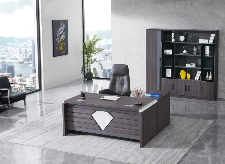 Aluminium Executive Modern Wooden L Shaped Computer Desk Office Furniture