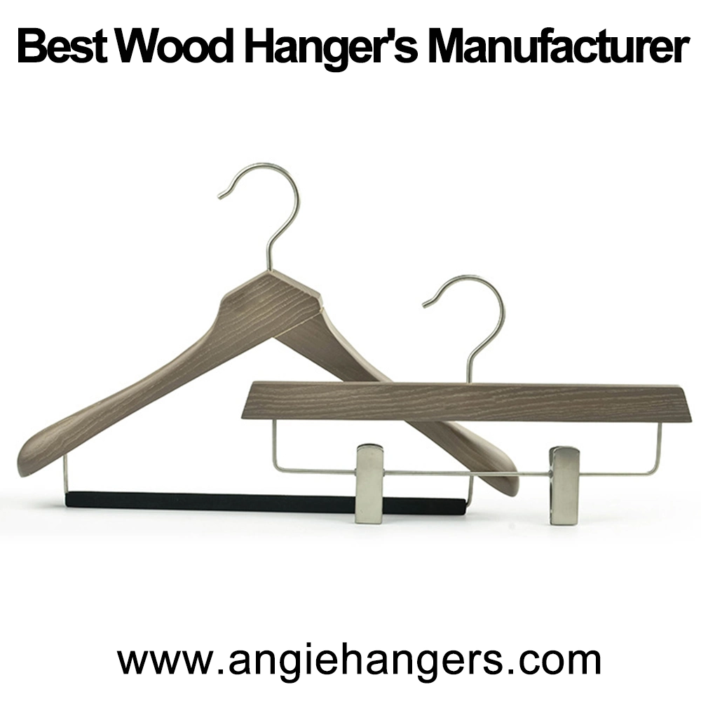 Custom Design Luxury Wooden Clothes Hangers in Dark/Black/White/Natural Color with Diamond Shape Top for Heavy Coats/Suits/Jacket Display