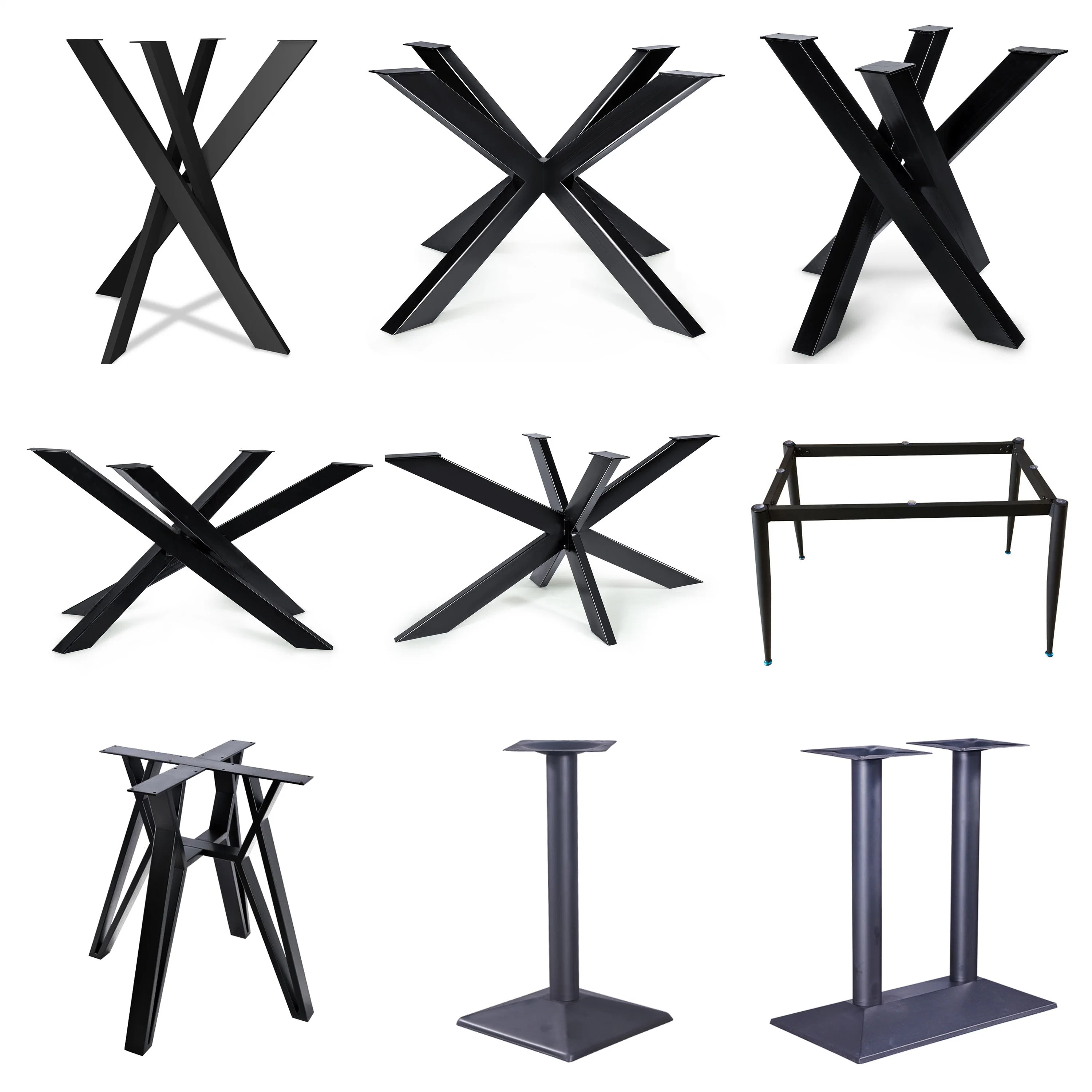 Round Restaurant X Legs Steel Cast Iron Frames Dining Metal Table Bases