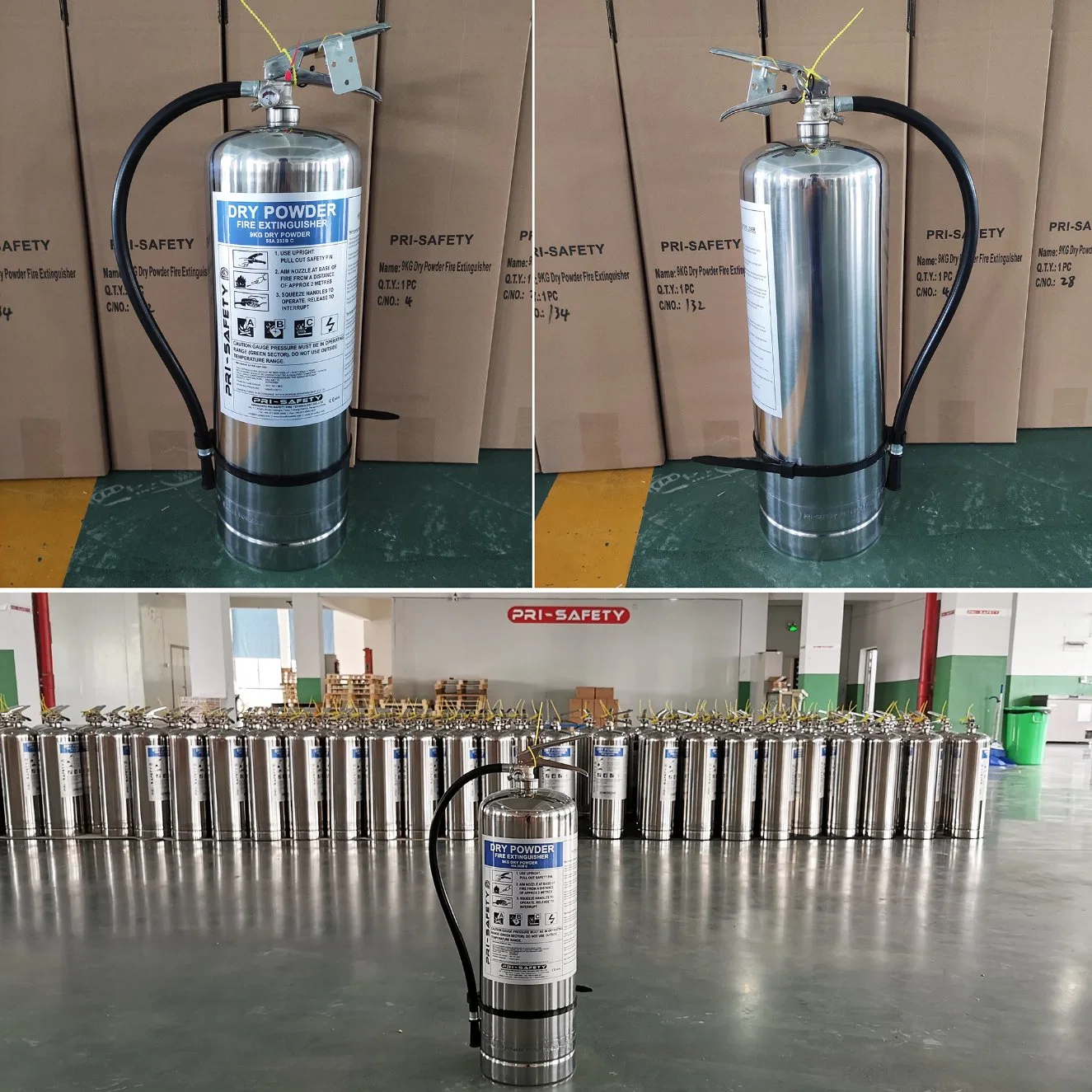 Portable 9kg Dry Powder SUS304 Stainless Steel Fire Extingusiher From Manufacturer