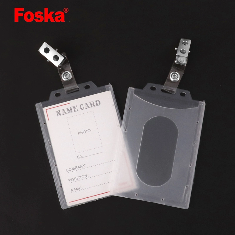 Foska Stationery Office Hard Name Badge with Clips