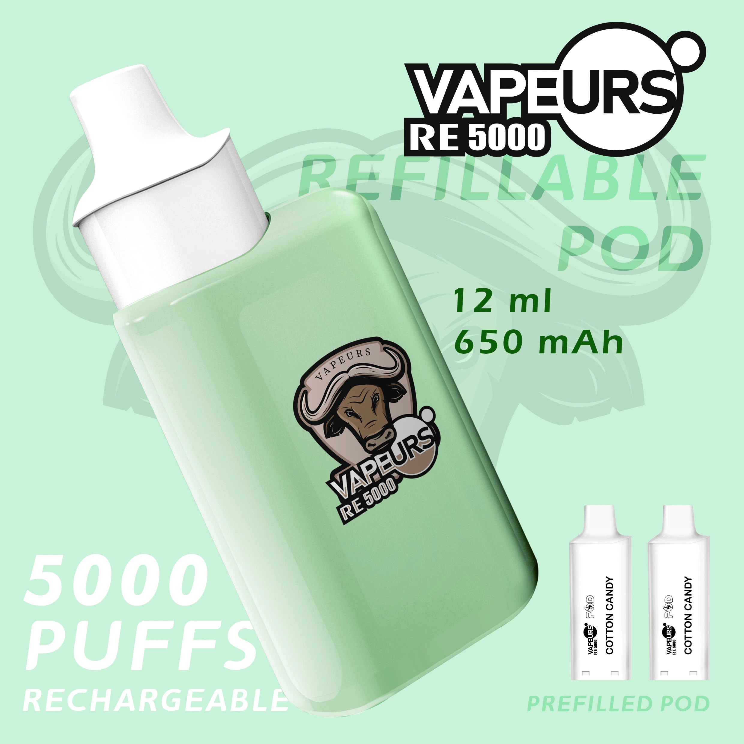 2023 dispositivo de inovação Kit de cápsula de substituição para bloqueio infantil Vapeurs Waka Flava Vapes Atacado e cigarro 7000 8000 10000 puff descartável Vapes