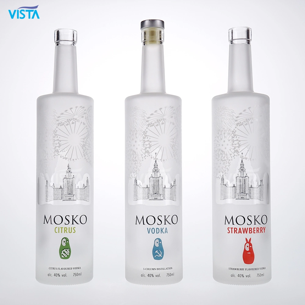 375ml 37.5cl 500ml 50cl 750ml 75cl1000ml 100cl Spirit Liquor Vodka Whisky Water Glass Bottle with Screw Cap Cork Cap High Flint Clear Color