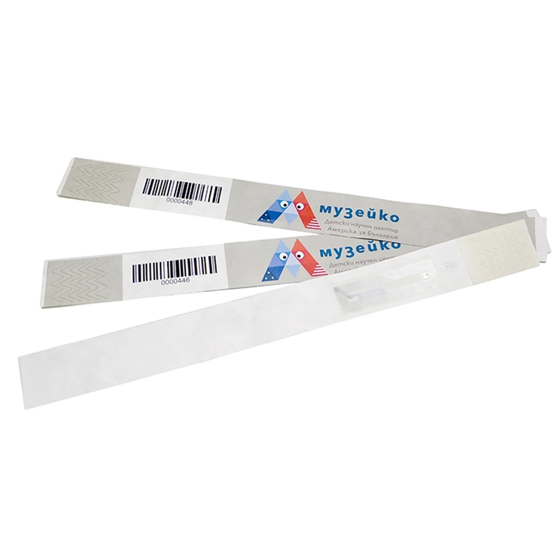 Custom 860-960MHz UHF Disposable Paper Wristband Printable Medical Bracelets for Hospital