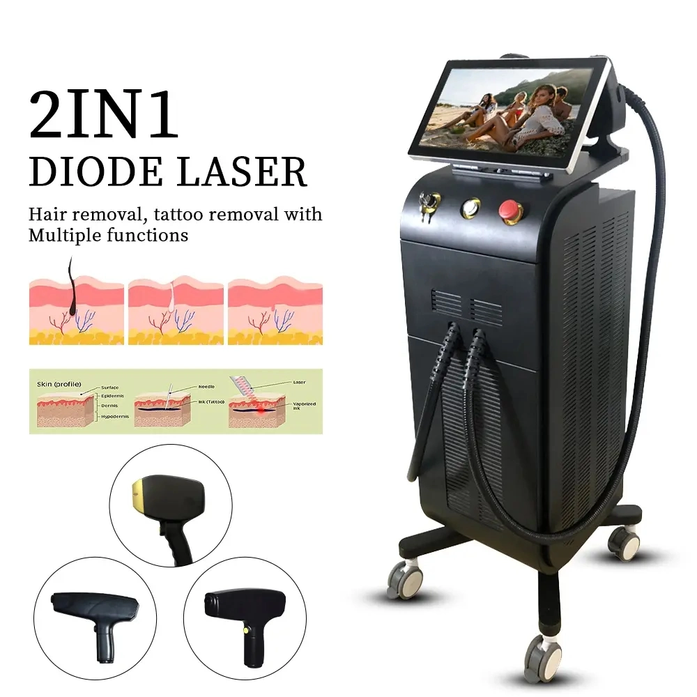 3 en 1 IPL+ND YAG+Diode épilation au laser tatouage Machine