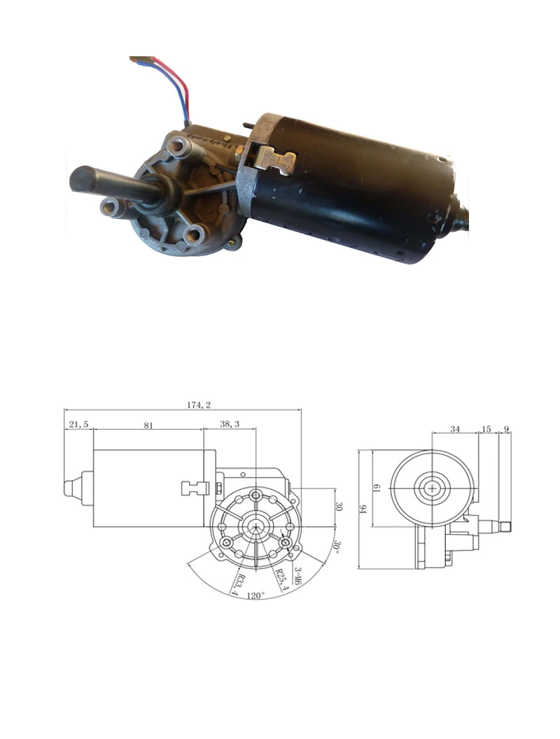 Potente 15-220rpm Pm DC Planetario Motor Worm