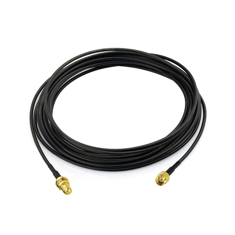 Cabo RP-SMA macho para RP-SMA fêmea de 5 m antena Wi-Fi Rg174 Extensão Cabo coaxial para gateway de router WiFi