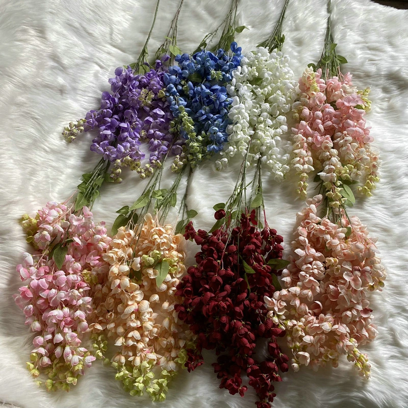 Wisteria Flores Whisuresnwall decoração casamento Garland artificial Wisteria Flores de videira