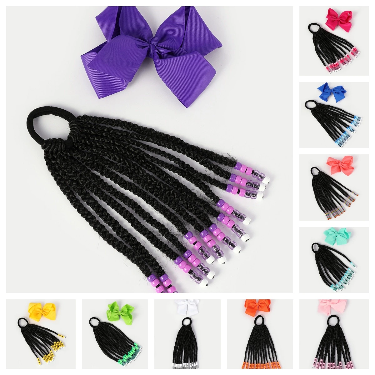 Children's Hair Accessories Chemical Fiber Wig Bow Luminous Children's Hair Accessories