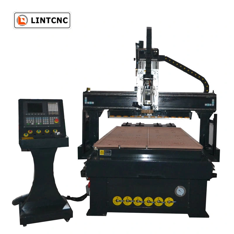 Vacuum Table Woodworking Furniture CNC Engraving Machine with DSP Control/Dust Collector