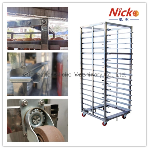 Stainless Steel Kitchen Serving Bread Rack Trolley Cart with Wheels Baking Equipment