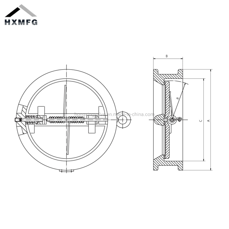 Stainless Steel EPDM/NBR Seat Wafer Swing Double Door Check Valve