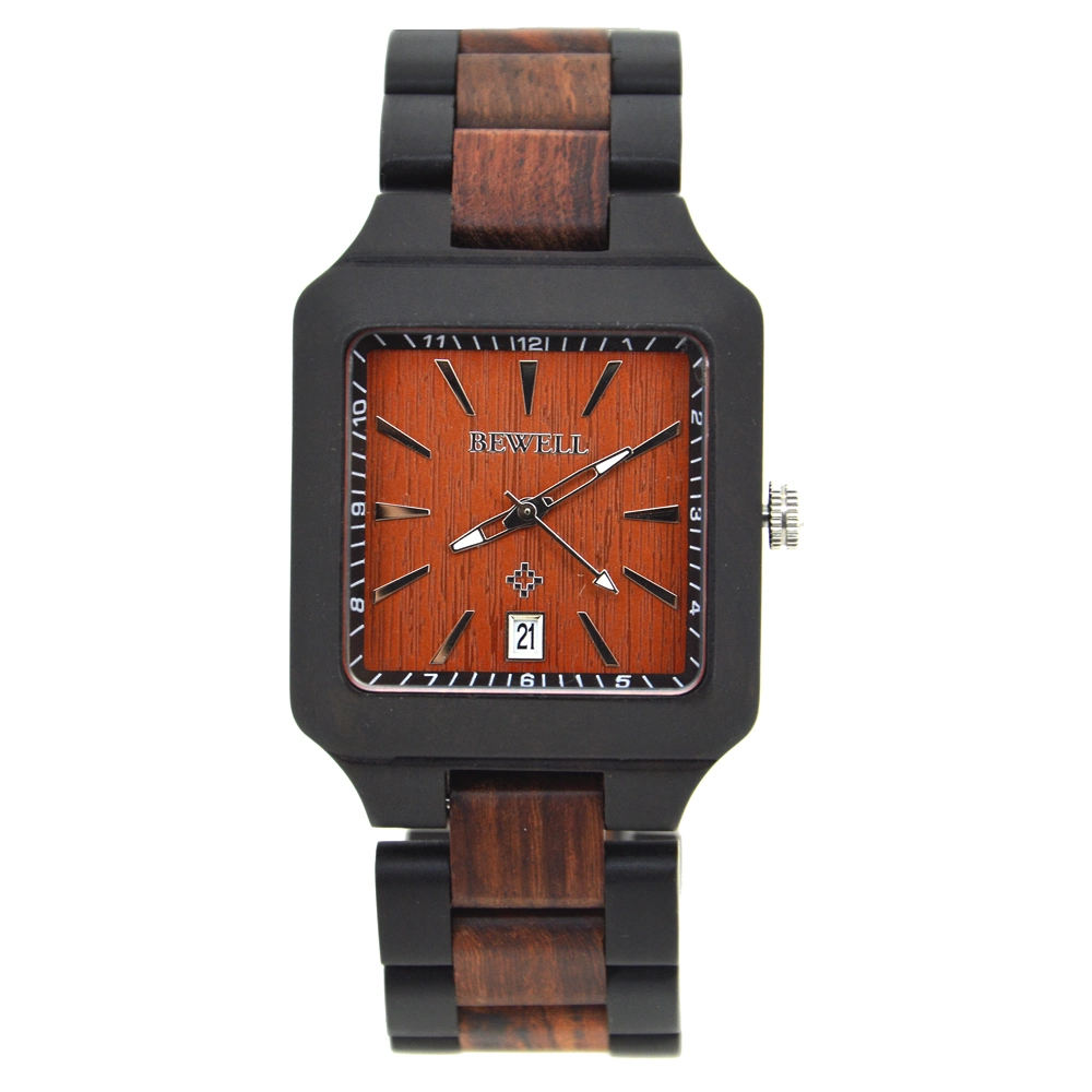 Classic Style Square Shape Japan Quartz Watch Wooden Wrist Watch Man