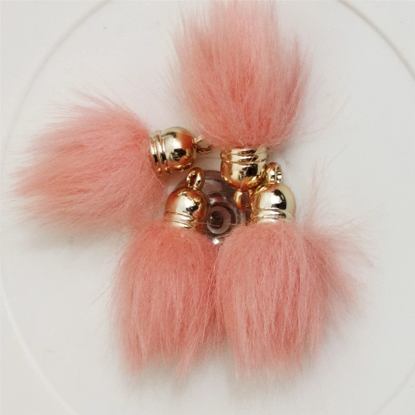 Full Colors Fashion Pompon Cute Puffy Plush Rabbit Fluffy Fur Balls Pompom POM Keychain