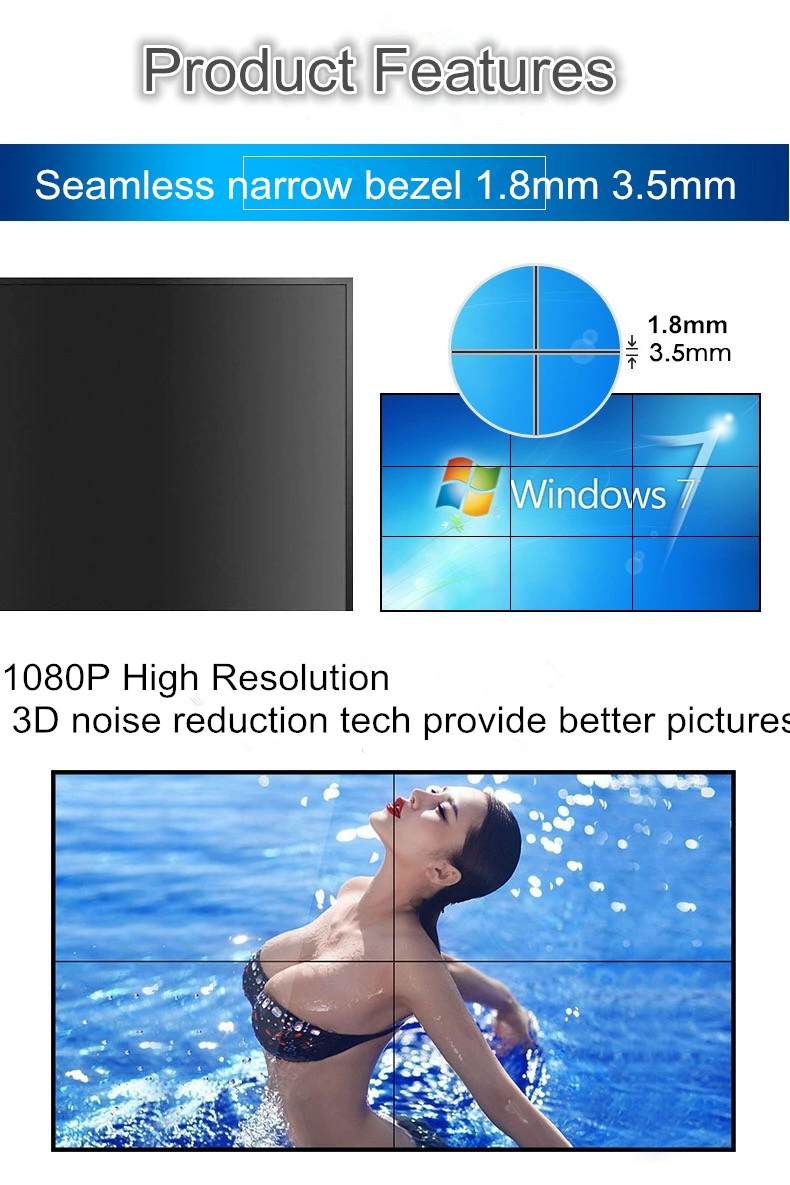 Floor Type 55inch 1.8mm Bezel LG LCD Video Wall Display Systems