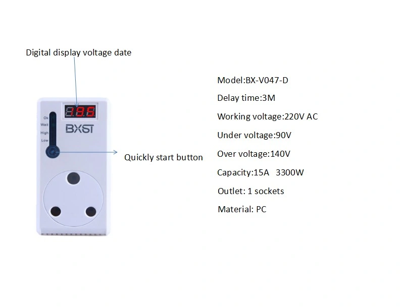 Bxst-V047-SA-D 220V 16A Houldhold protectores de tensión