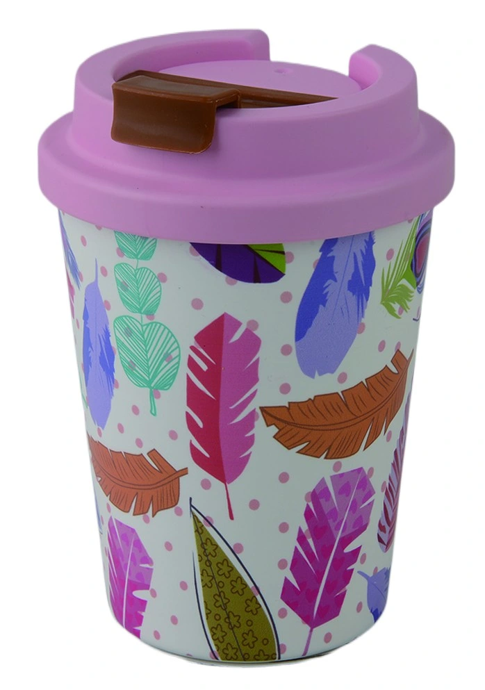 Recycled Plastic Coffee Cup RPET or PLA Take Away Coffee Cups Mug with Lid