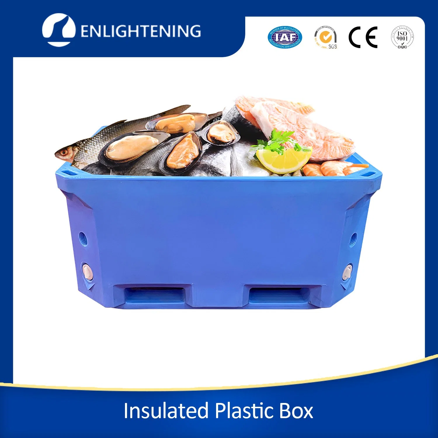 660L Insulated Fish Tubs Seafood Industrial Use Plastic Containers Cooler Box Fish Bins Container