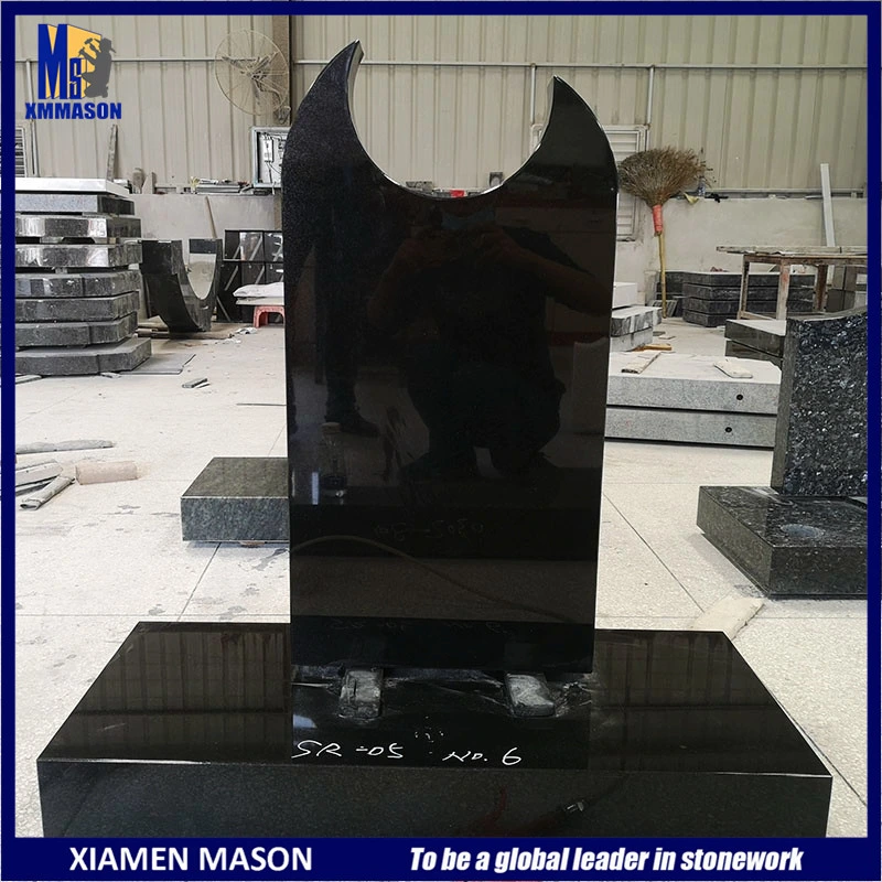 Upright High Polishing Indian Black Memorial Stone for Tomb