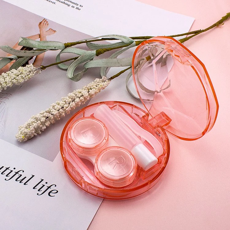 Transparent Round Contact Lens Box Fashion Contact Lens Case with Tweezers