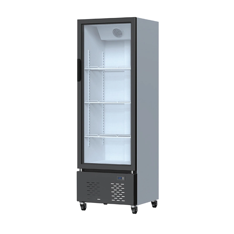 326L 1-10&ordm; C 69kg Classic Supermarket Single Self-Closing Glass Door Drinks Commercial Cooler Fridge