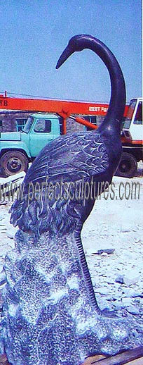 Tamaño de la vida al aire libre animales tallados en piedra natural tallado en la estatua de mármol Phenix Phoenix escultura para la decoración de jardín (SY-B024)