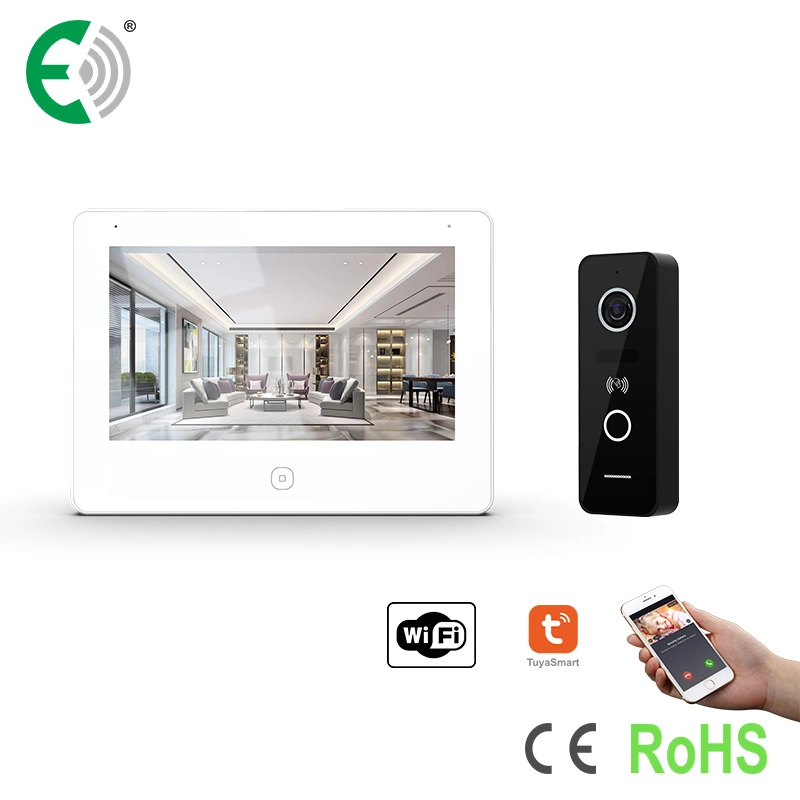 7" UTP/IP WiFi Home Security Video Doorphone Intercom Kit Support ID Card Unlock