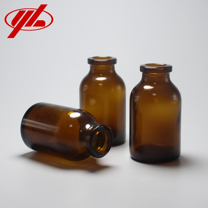 Amber 20ml 30ml 50ml 100 Injection Moulde Glass Bottle for Antibiotic