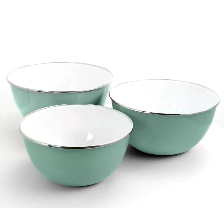 Enamel Mixing/Storage/Salad Bowl Sets 20/22/24cm