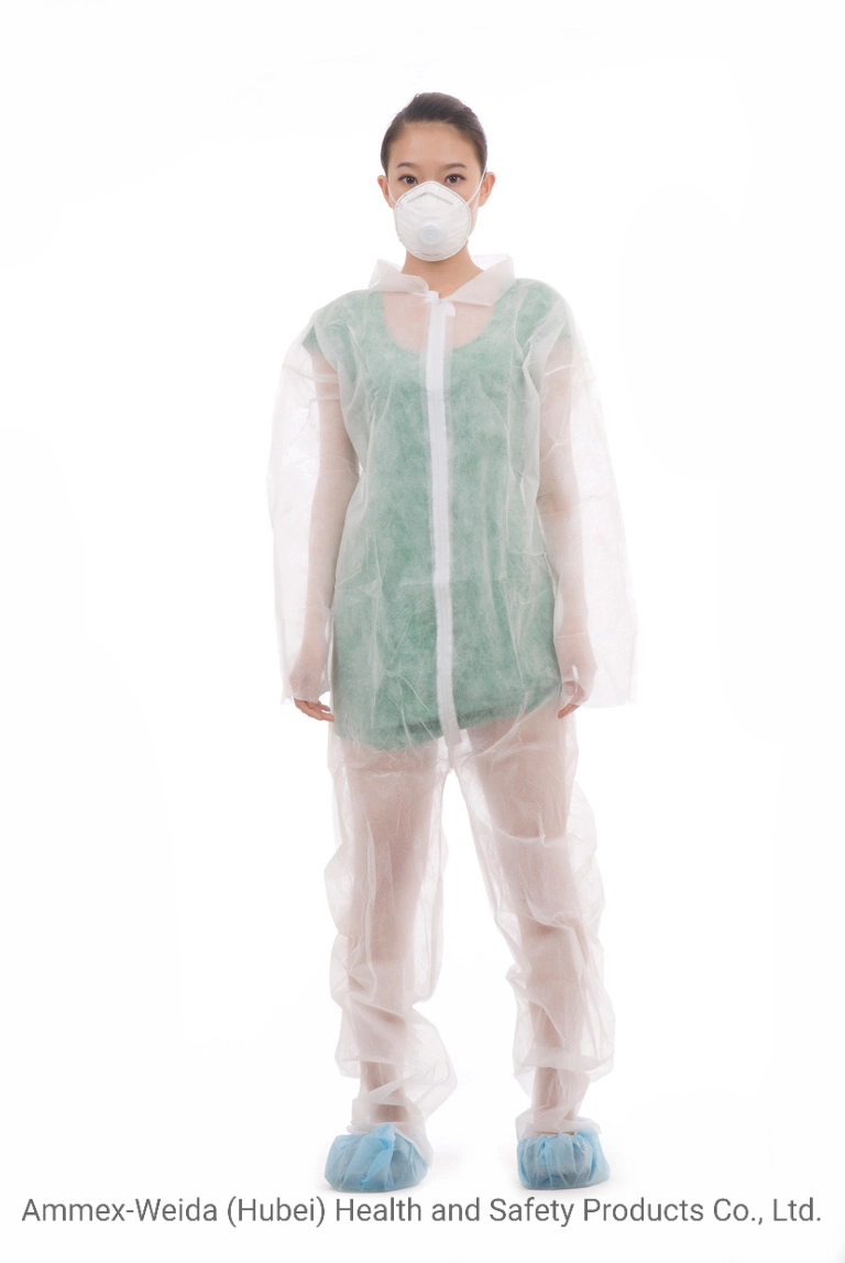 with Good Protection Disposable Coverall Without Hood and Feetcover by Different Material for Hygienic Environment