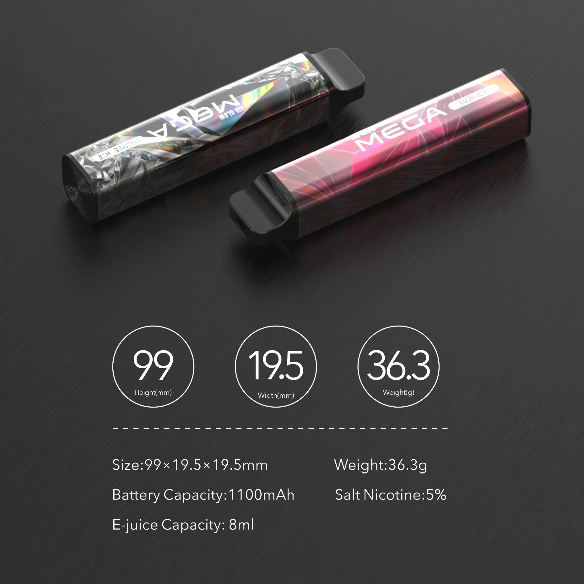 Elektronische Einweg-Zigarette Air Glow Mega 2000 Puffs Vape Pen