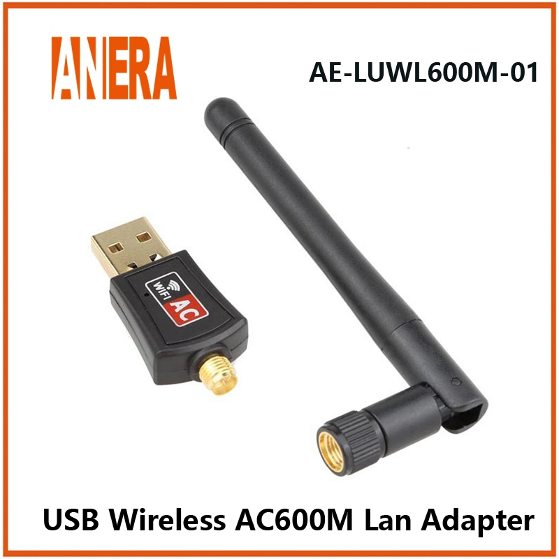 Anera Mini Wireless Network Card Dongle USB2.0 Dual-Band AC600Mbps WiFi Adapter LAN Card