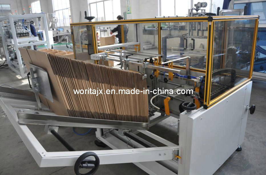 Wd-Zx15 Automatic Low Speed Adhesive Tape Carton Packaging Machine for Bottles /Can