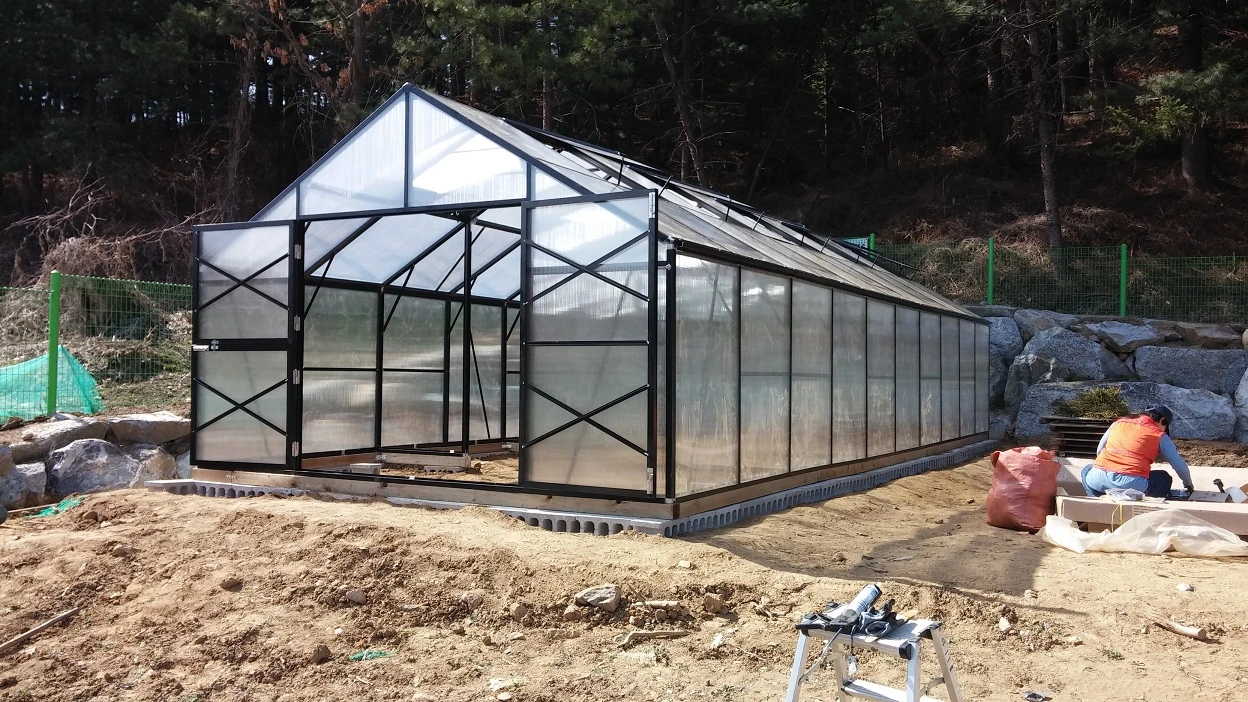 Good Quality Aluminium Frame Greenhouse with Polycarbonate Filmed Rdgb32406 (10mm)