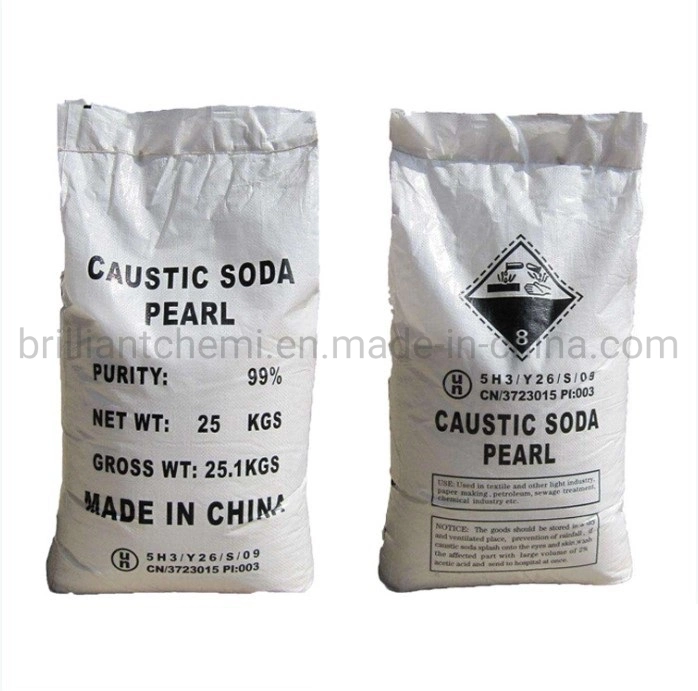 Tech Grade 25kg Bag Sewage Treatment 99% Pearls Flakes Caustic Soda