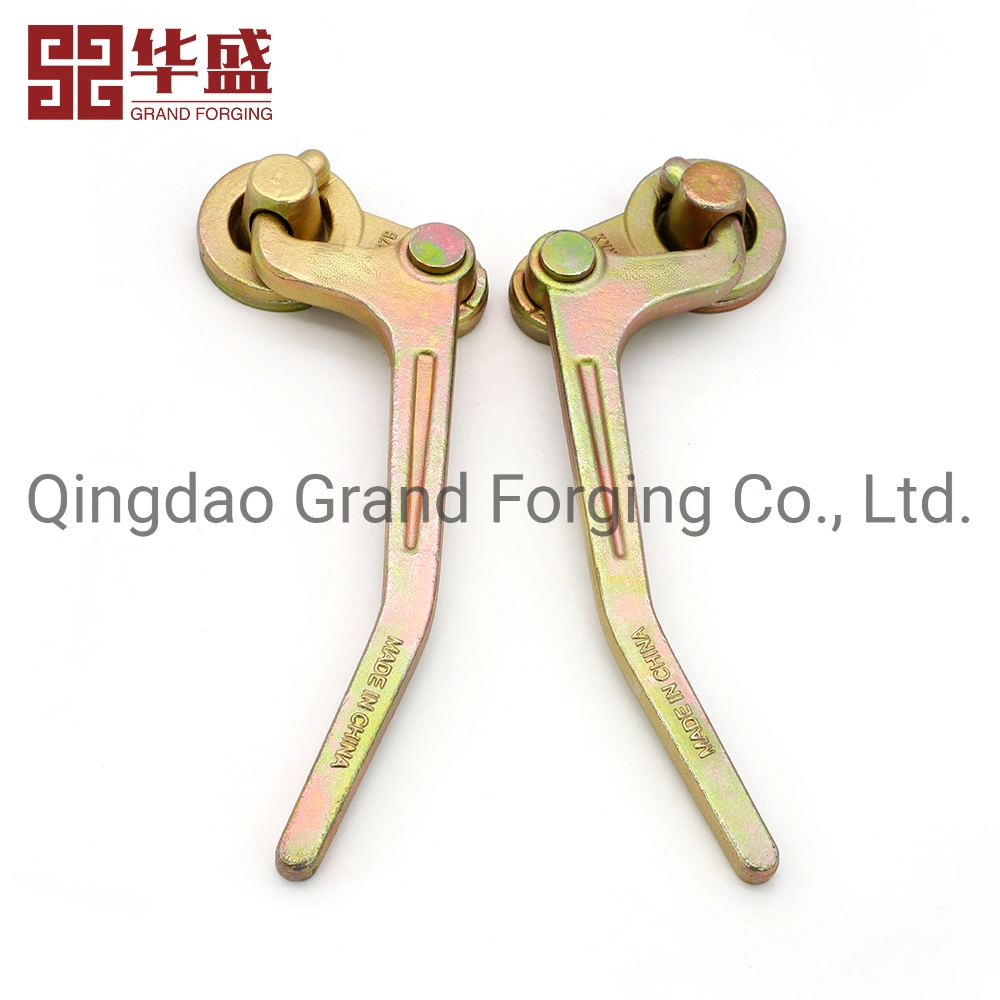 Drop Forged Transport Truck Carriage Trailer Overcent Latch Rod Lath with Handle Yellow Zinc Francia Type Container Right and Left Lock