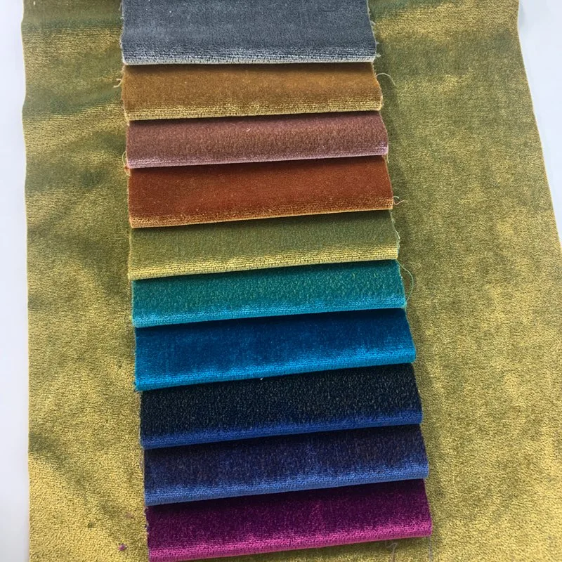 Hot Selling Sofa Upholstery Fabrics Water Resistant Waterproof Plain Shiny Velvet Fabric