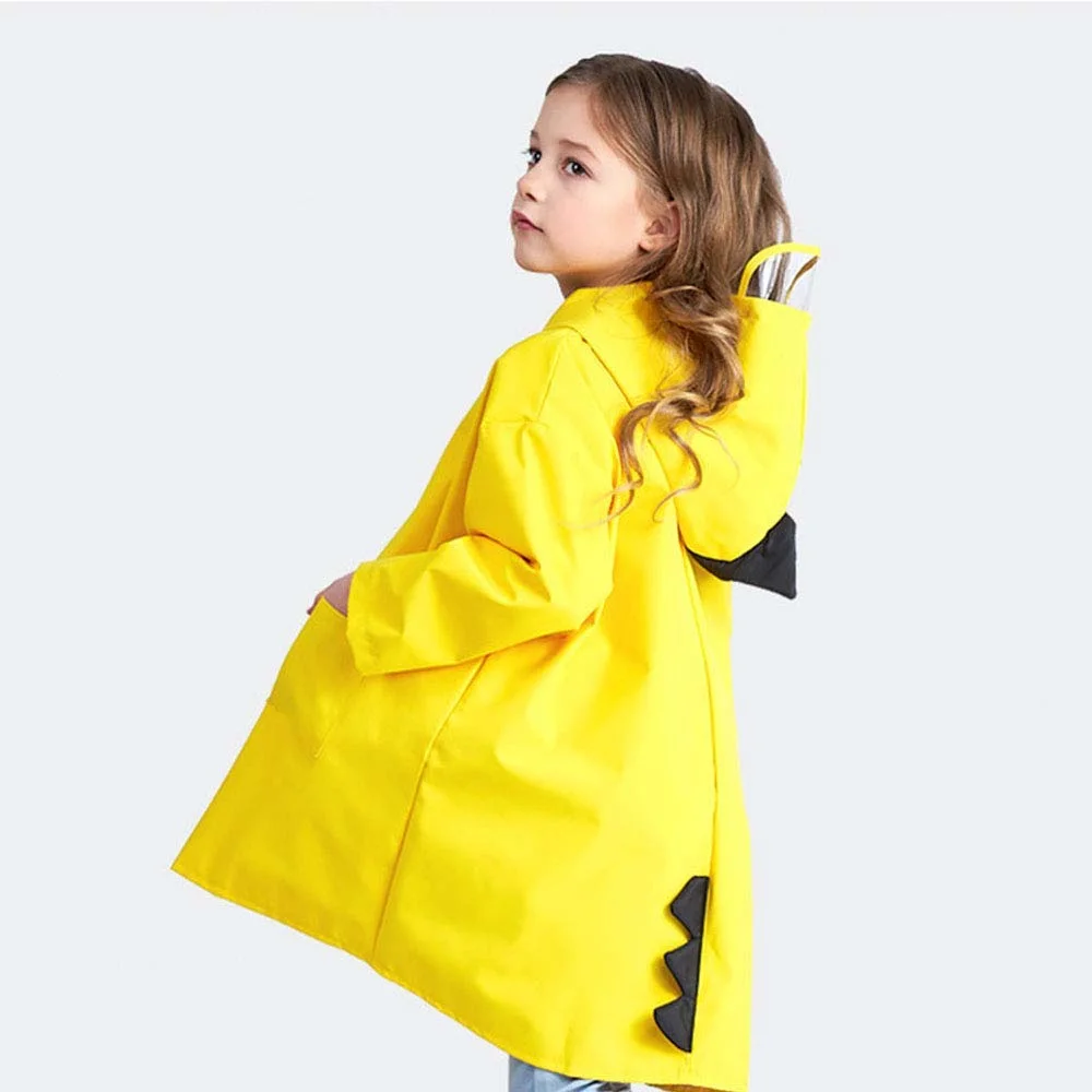 Kids Rain Coat, 3D Cartoon Dinosaur Children Toddler Rainwear Jacket Poncho for Boy Girl