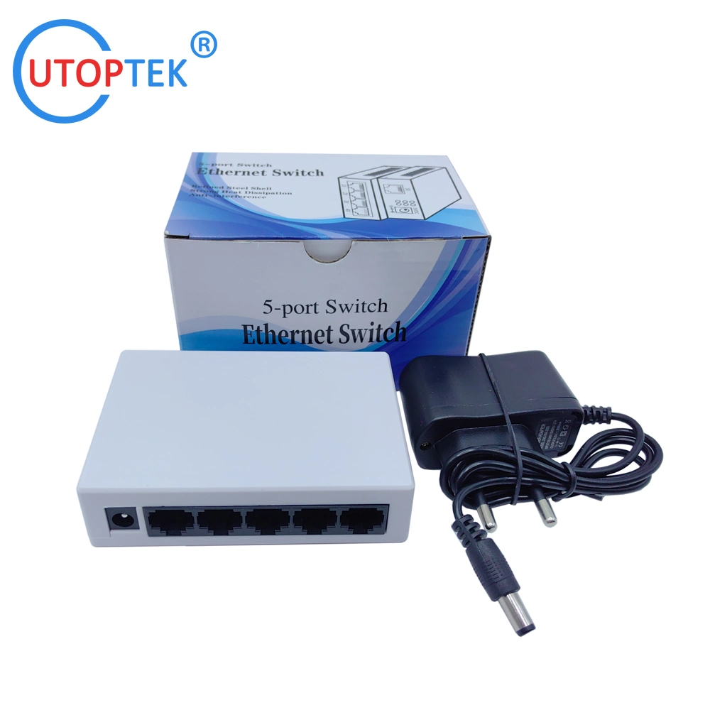 Kunststoff Full 8port RJ45 UTP Ethernet Netzwerk Mini Switch für CCTV APS