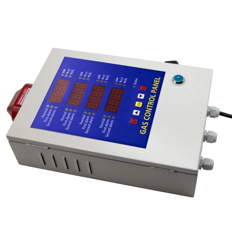 La alarma del detector de fugas de gas coincide con el controlador multicanal y Controlador de Alarma de Gas.