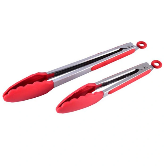 Cooking Tools Non-Slip Grip Stainless Steel Silicone Kitchen Tongs